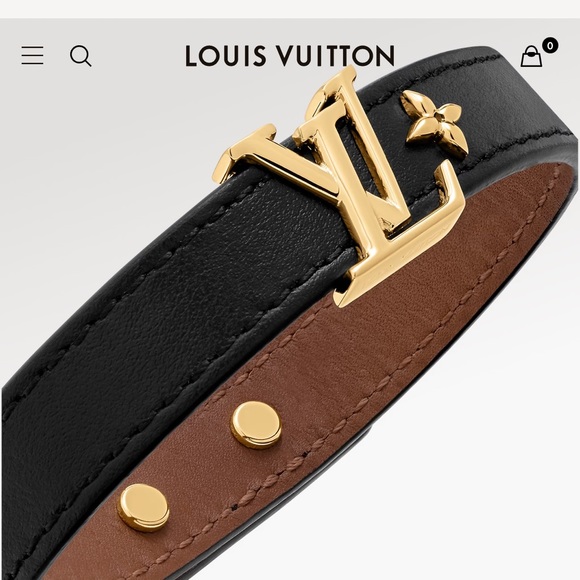 LOUIS VUITTON ICONIC bracelet size 17 black leather - Picture 4 of 15